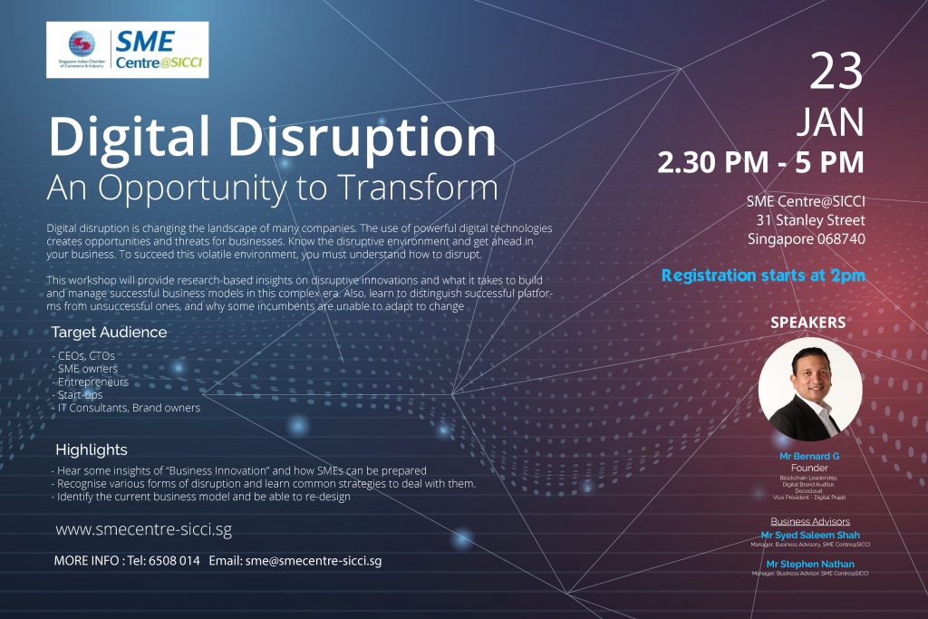 Digital Disruption Speech at SICCI Singapore